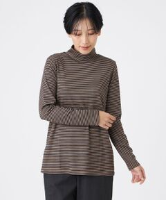 EVEX by KRIZIA / エヴェックス バイ クリツィア カットソー | 【ウォッシャブル】ハーフミラノリブボーダーハイネックプルオーバー