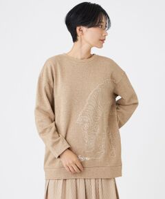 EVEX by KRIZIA / エヴェックス バイ クリツィア カットソー | 【ウォッシャブル】ゼブラモチーフラメスウェットプルオーバー