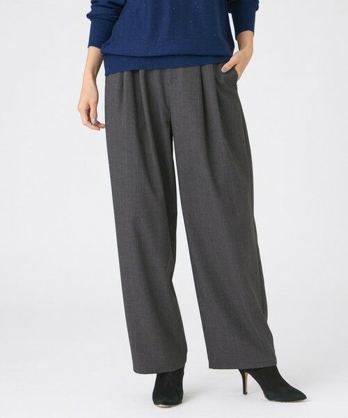 EVEX by KRIZIA/エヴェックス バイ クリツィア 【カタログ掲載】【マシンウォッシャブル】ラメストライプタックバレルパンツ ダークグレー 42 EVEX by KRIZIA/エヴェックス バイ クリツィア 【カタログ掲載】【マシンウォッシャブル】ラメストライプタックバレルパンツ ダークグレー 42