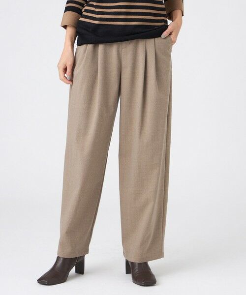 EVEX by KRIZIA/エヴェックス バイ クリツィア 【カタログ掲載】【マシンウォッシャブル】ラメストライプタックバレルパンツ ベージュ1 38 EVEX by KRIZIA/エヴェックス バイ クリツィア 【カタログ掲載】【マシンウォッシャブル】ラメストライプタックバレルパンツ ベージュ1 38