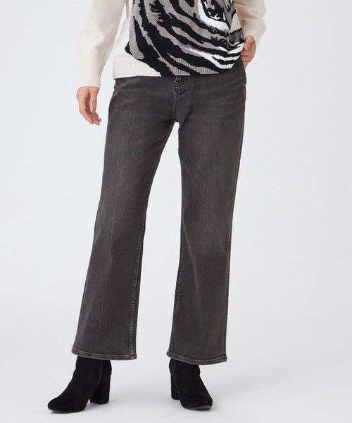 EVEX by KRIZIA/エヴェックス バイ クリツィア 【カタログ掲載】【マシンウォッシャブル】ブラックデニムセミフレアパンツ ブラック1 38 EVEX by KRIZIA/エヴェックス バイ クリツィア 【カタログ掲載】【マシンウォッシャブル】ブラックデニムセミフレアパンツ ブラック1 38