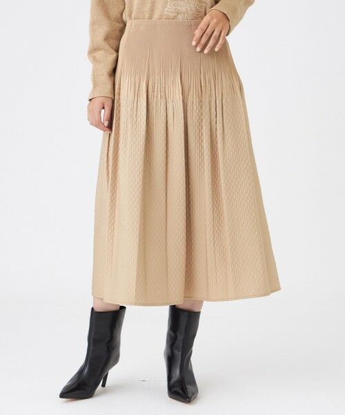 EVEX by KRIZIA/エヴェックス バイ クリツィア 【カタログ掲載】【ウォッシャブル】ダイヤジャカードシャーリングスカート ベージュ1 40 EVEX by KRIZIA/エヴェックス バイ クリツィア 【カタログ掲載】【ウォッシャブル】ダイヤジャカードシャーリングスカート ベージュ1 40