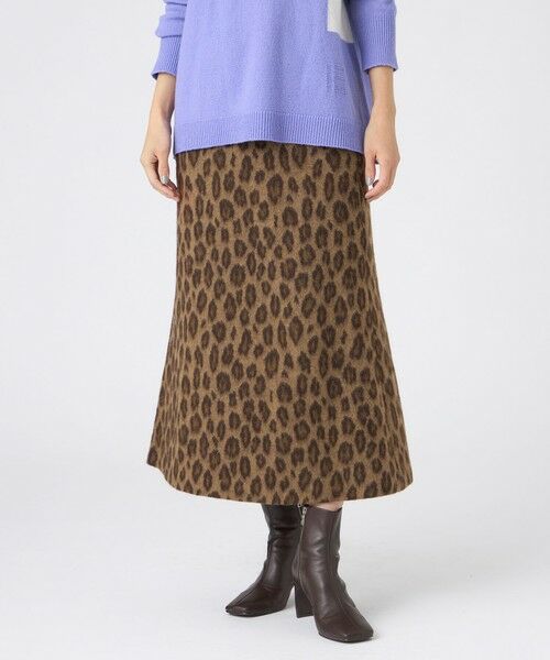 EVEX by KRIZIA/エヴェックス バイ クリツィア 【SANYO Style EDITION掲載】ウールパンサージャカードタイトスカート キャメル1 42 EVEX by KRIZIA/エヴェックス バイ クリツィア 【SANYO Style EDITION掲載】ウールパンサージャカードタイトスカート キャメル1 42