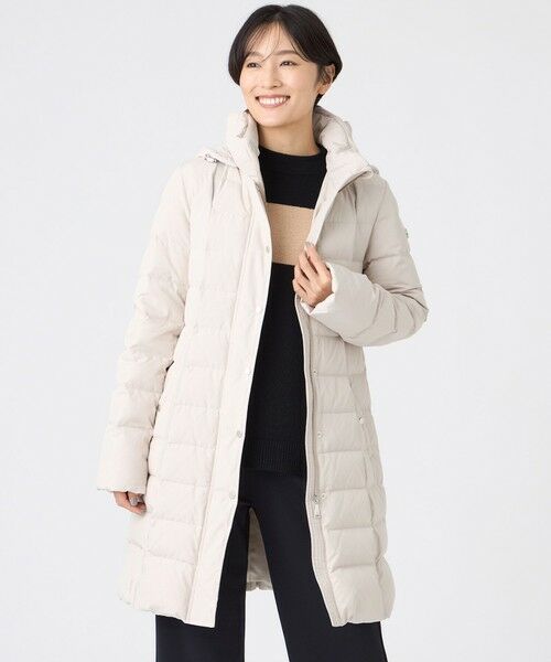 EVEX by KRIZIA / エヴェックス バイ クリツィア その他アウター | 【SANYO Style EDITION掲載】【ウォッシャブル・放電テープ付】マットタフタフーデッドロングダウンコート(ベージュ1)