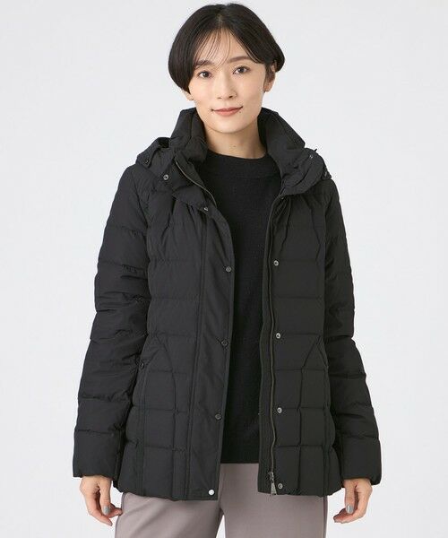 EVEX by KRIZIA / エヴェックス バイ クリツィア その他アウター | 【SANYO Style EDITION掲載】【ウォッシャブル・放電テープ付】マットタフタフーデッドミドルダウンジャケット(ブラック1)