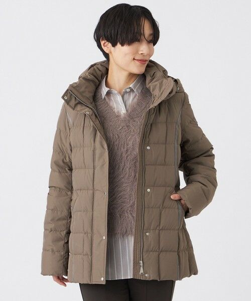 EVEX by KRIZIA / エヴェックス バイ クリツィア その他アウター | 【SANYO Style EDITION掲載】【ウォッシャブル・放電テープ付】マットタフタフーデッドミドルダウンジャケット(モカ3)