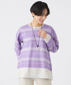 EVEX by KRIZIA / エヴェックス バイ クリツィア カットソー | 【ウォッシャブル】ウールジャカードジャージーボーダーカットソー