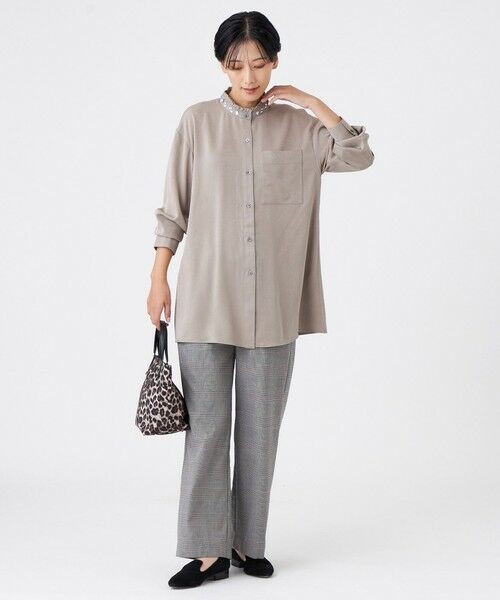 EVEX by KRIZIA / エヴェックス バイ クリツィア その他パンツ | 【カタログ掲載】【ウォッシャブル】ラメグレンチェックブラッシュドストレートパンツ | 詳細1