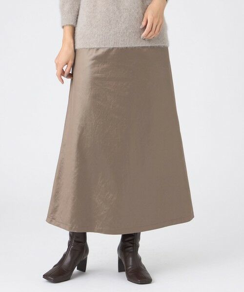 EVEX by KRIZIA/エヴェックス バイ クリツィア 【カタログ掲載】【マシンウォッシャブル】レザーライクサテンストレッチスカート カーキ1 40 EVEX by KRIZIA/エヴェックス バイ クリツィア 【カタログ掲載】【マシンウォッシャブル】レザーライクサテンストレッチスカート カーキ1 40