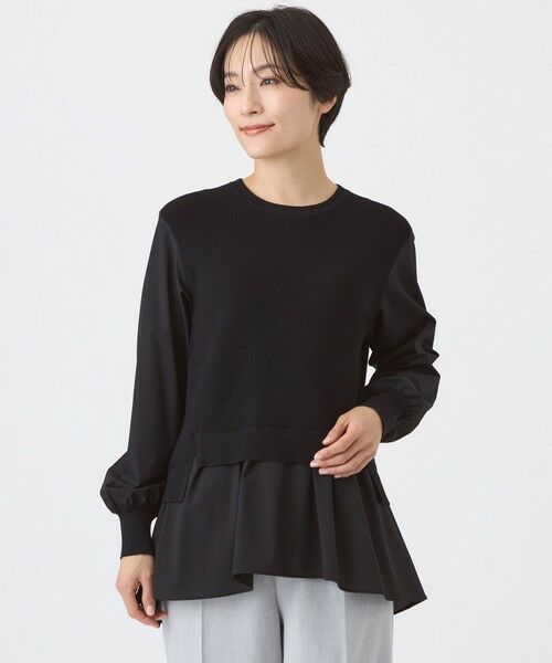 EVEX by KRIZIA / エヴェックス バイ クリツィア ニット・セーター | 【ウォッシャブル】シャツコンビニットプルオーバー（ブラック1）