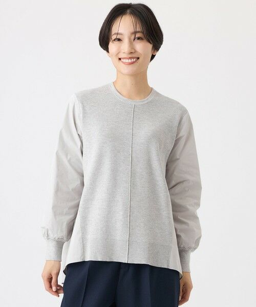 EVEX by KRIZIA / エヴェックス バイ クリツィア ニット・セーター | 【ウォッシャブル】タフタコンビニットプルオーバー（グレー3）