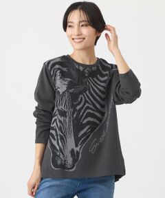 【ウォッシャブル】ツインゼブラジャカードカットソー