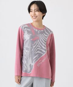 EVEX by KRIZIA / エヴェックス バイ クリツィア カットソー | 【ウォッシャブル】ツインゼブラジャカードカットソー