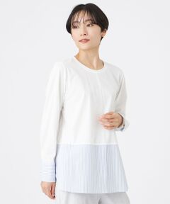 EVEX by KRIZIA / エヴェックス バイ クリツィア カットソー | 【ウォッシャブル】シャツコンビカットソー