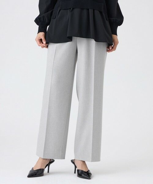 EVEX by KRIZIA / エヴェックス バイ クリツィア その他パンツ | 【美シルエット・ウォッシャブル】ストレッチツイルタックパンツ(グレー2)