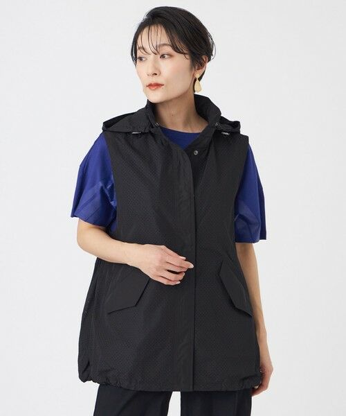 EVEX by KRIZIA / エヴェックス バイ クリツィア ダウンジャケット・ベスト | 【カタログ掲載・マシンウォッシャブル】パンチングタフタフーデッドジレ（ブラック1）