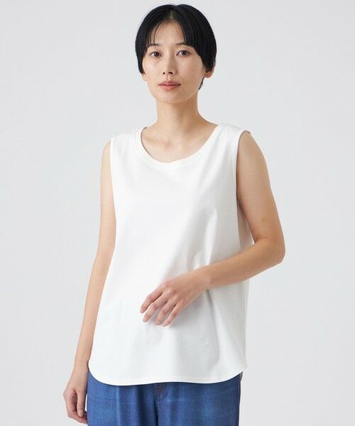 EVEX by KRIZIA / エヴェックス バイ クリツィア カットソー | 【ウォッシャブル】コットンスムースタンクトップ（オフホワイト1）
