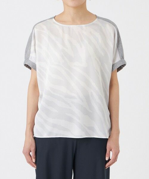 EVEX by KRIZIA / エヴェックス バイ クリツィア カットソー | 【カタログ掲載・ウォッシャブル】ゼブラプリントコンビフレンチスリーブカットソー | 詳細6