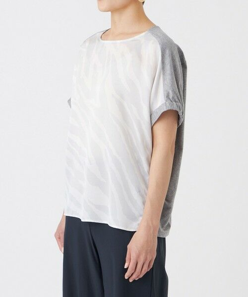 EVEX by KRIZIA / エヴェックス バイ クリツィア カットソー | 【カタログ掲載・ウォッシャブル】ゼブラプリントコンビフレンチスリーブカットソー | 詳細7