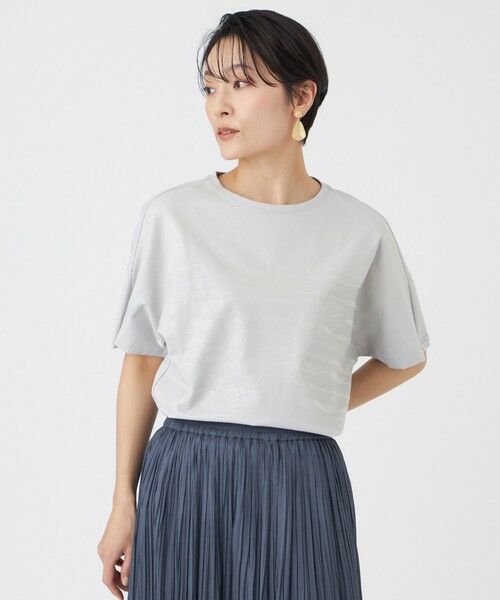 EVEX by KRIZIA / エヴェックス バイ クリツィア カットソー | 【カタログ掲載・ウォッシャブル】クリアゼブラプリントカットソー（グレー3）