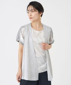 EVEX by KRIZIA / エヴェックス バイ クリツィア カットソー | 【接触冷感・ウォッシャブル】ハイゲージ天竺ジレ