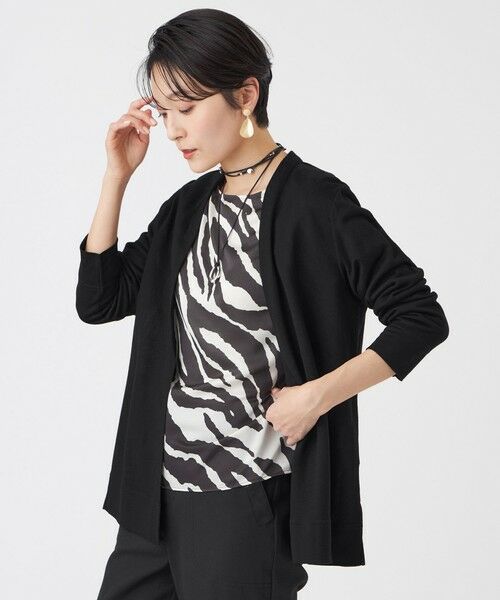 EVEX by KRIZIA / エヴェックス バイ クリツィア カットソー | 【接触冷感・ウォッシャブル】ハイゲージ天竺カーディガン（ブラック1）