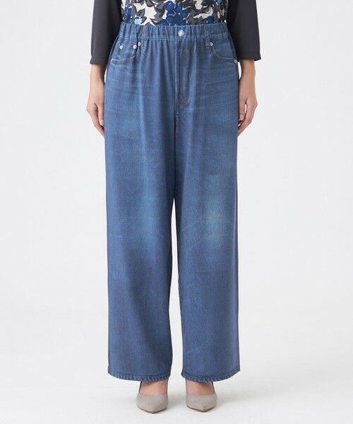 EVEX by KRIZIA / エヴェックス バイ クリツィア その他パンツ | 【カタログ掲載・接触冷感・吸水速乾・着用じわ防止・マシンウォッシャブル】ストレッチプリントデニムパンツ | 詳細5