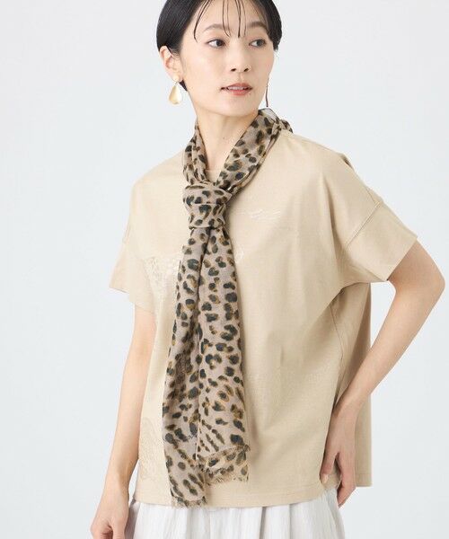 EVEX by KRIZIA / エヴェックス バイ クリツィア マフラー・ショール・スヌード・ストール | アニマルコットンストール（ベージュ3）