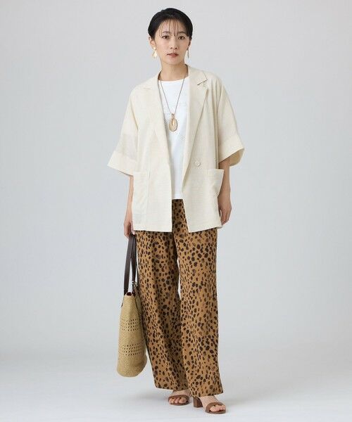 EVEX by KRIZIA / エヴェックス バイ クリツィア ノーカラージャケット | 【カタログ掲載・マシンウォッシャブル】ドライスラブハーフスリーブジャケット | 詳細2