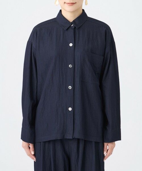 EVEX by KRIZIA / エヴェックス バイ クリツィア ノーカラージャケット | 【ウォッシャブル】デニムライクショートシャツジャケット | 詳細2
