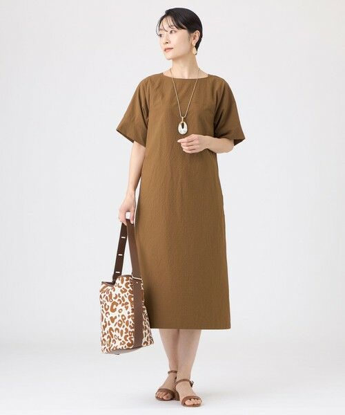 EVEX by KRIZIA / エヴェックス バイ クリツィア ロング・マキシ丈ワンピース | 【カタログ掲載・マシンウォッシャブル】クロスサッカーサックワンピース | 詳細2