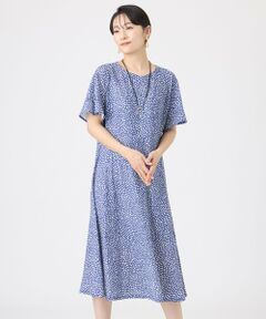 EVEX by KRIZIA / エヴェックス バイ クリツィア ロング・マキシ丈ワンピース | 【接触冷感・マシンウォッシャブル】ミニチータープリントコンチェロフレアスリーブワンピース