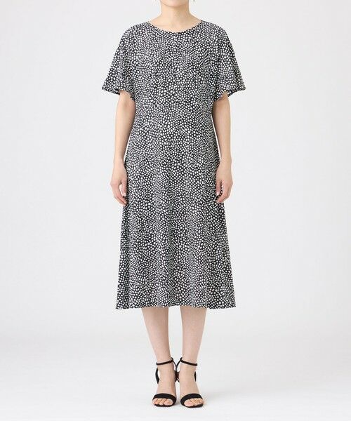 EVEX by KRIZIA / エヴェックス バイ クリツィア ロング・マキシ丈ワンピース | 【接触冷感・マシンウォッシャブル】ミニチータープリントコンチェロフレアスリーブワンピース | 詳細4