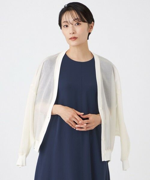 EVEX by KRIZIA / エヴェックス バイ クリツィア シャツ・ブラウス | 【ウォッシャブル】オーガンジーシャーディガン（オフホワイト1）