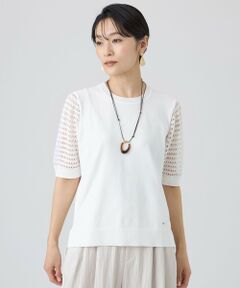 EVEX by KRIZIA / エヴェックス バイ クリツィア ニット・セーター | 【カタログ掲載・ウォッシャブル】クロッシングメッシュニットプルオーバー