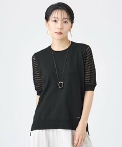 EVEX by KRIZIA / エヴェックス バイ クリツィア ニット・セーター | 【カタログ掲載・ウォッシャブル】クロッシングメッシュニットプルオーバー