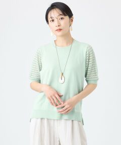 EVEX by KRIZIA / エヴェックス バイ クリツィア ニット・セーター | 【カタログ掲載・ウォッシャブル】クロッシングメッシュニットプルオーバー