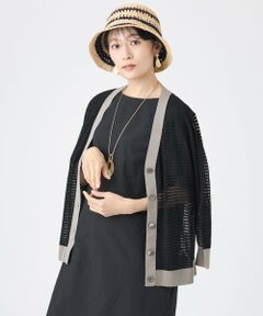 EVEX by KRIZIA / エヴェックス バイ クリツィア ニット・セーター | 【カタログ掲載】クロッシングメッシュニットカーディガン