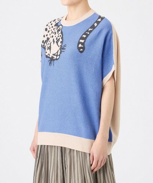 EVEX by KRIZIA / エヴェックス バイ クリツィア ニット・セーター | 【カタログ掲載・ウォッシャブル】バイカラーチーターインターシャニットプルオーバー | 詳細3