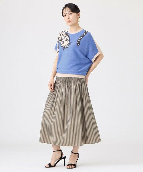 EVEX by KRIZIA / エヴェックス バイ クリツィア ニット・セーター | 【カタログ掲載・ウォッシャブル】バイカラーチーターインターシャニットプルオーバー | 詳細1