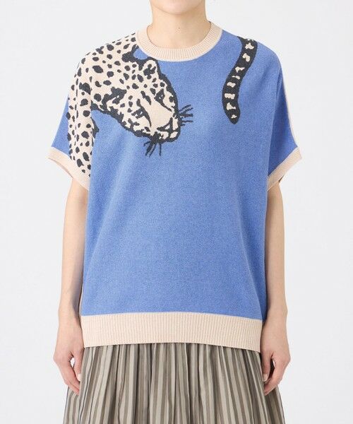 EVEX by KRIZIA / エヴェックス バイ クリツィア ニット・セーター | 【カタログ掲載・ウォッシャブル】バイカラーチーターインターシャニットプルオーバー | 詳細2