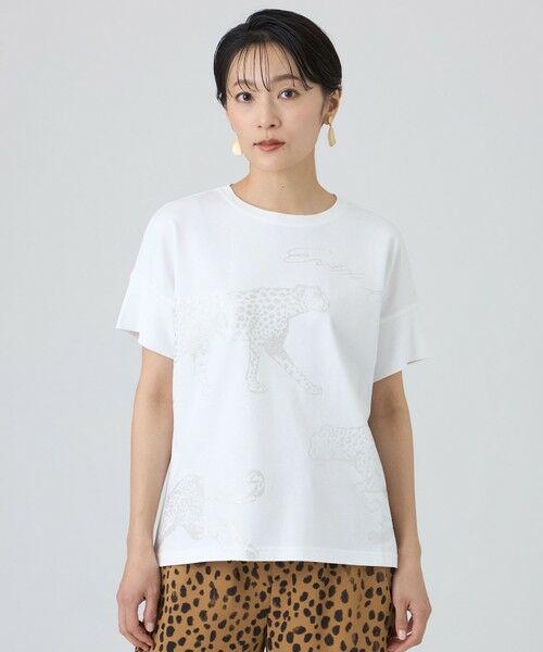 EVEX by KRIZIA / エヴェックス バイ クリツィア カットソー | 【カタログ掲載・ウォッシャブル】クリアチータープリントカットソー（オフホワイト1）