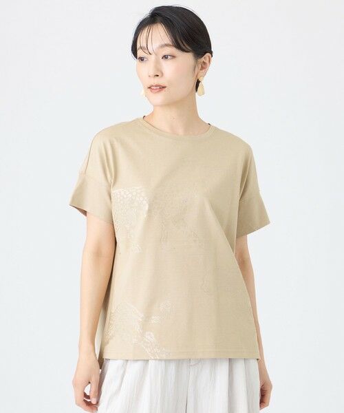 EVEX by KRIZIA / エヴェックス バイ クリツィア カットソー | 【カタログ掲載・ウォッシャブル】クリアチータープリントカットソー（ベージュ1）