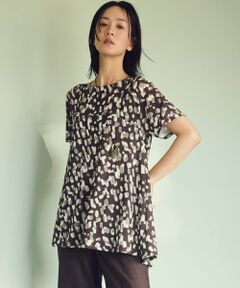 EVEX by KRIZIA / エヴェックス バイ クリツィア カットソー | 【EDITION掲載】【接触冷感・マシンウォッシャブル】シャドーチータードットチュニックカットソー