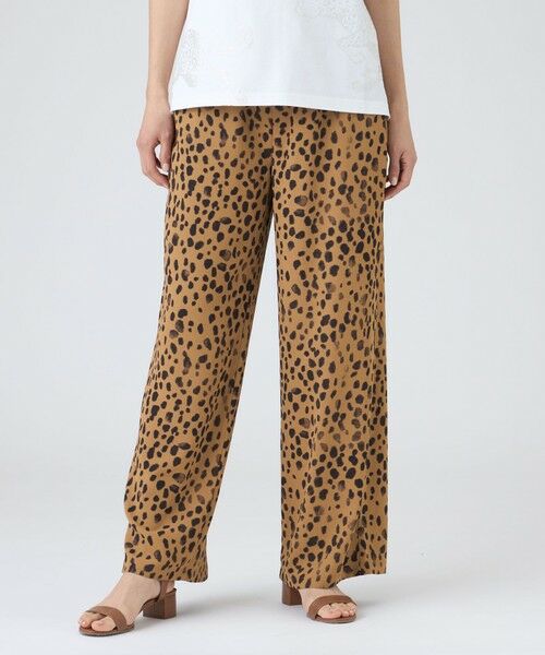 EVEX by KRIZIA / エヴェックス バイ クリツィア その他パンツ | 【カタログ掲載・吸水速乾・マシンウォッシャブル】チータープリントセミワイドパンツ（キャメル1）