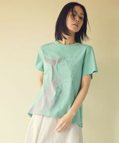 EVEX by KRIZIA / エヴェックス バイ クリツィア カットソー | 【EDITION掲載】【接触冷感・ウォッシャブル】スプラッシュホエールプリントカットソー
