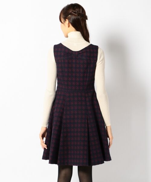 セール 手洗い可 グレンチェックジャガード ジャンパースカート ミニ丈 ひざ丈ワンピース Feroux フェルゥ ファッション通販 タカシマヤファッションスクエア