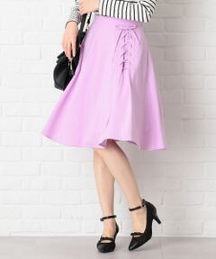 Feroux / フェルゥ ミニ・ひざ丈スカート | 【洗える】エレガンスレースアップ スカート