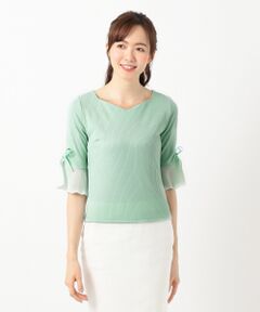 Feroux / フェルゥ Tシャツ | 【洗える】ジョーゼットコンビRIB カットソー