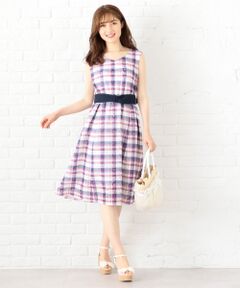 Feroux / フェルゥ ミニ丈・ひざ丈ワンピース | 【洗える】レーシーチェック ワンピース